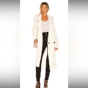 $198 SHOW ME YOUR MUMU LONG WHITE KNIT CARDIGAN WITH POCKETS